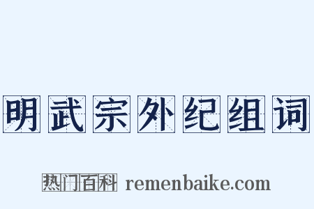 明武宗外纪组词是什么意思的图片